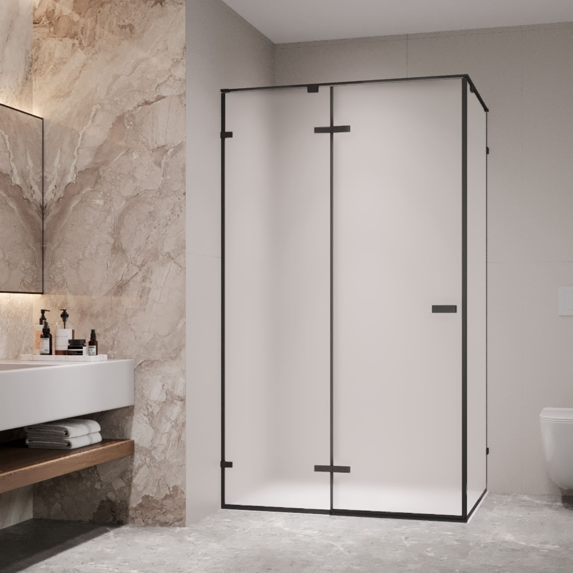 Душевой уголок RGW SV-040B 80х100 с распашной дверью матовое