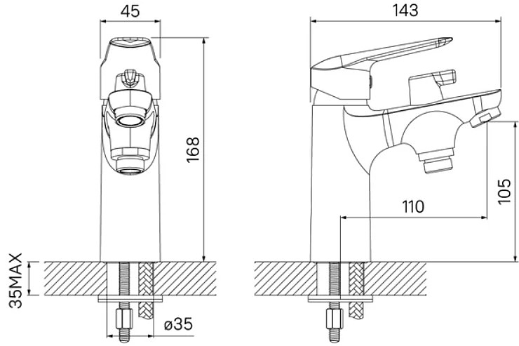 Смеситель для ванны Iddis Torr TORSB10i07
