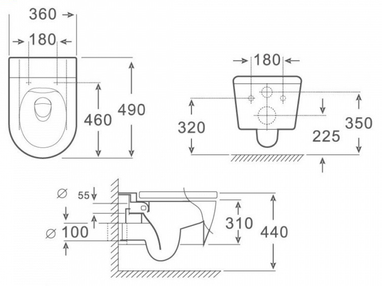 Унитаз подвесной ALPEN Gloria-PRO ALP2440106