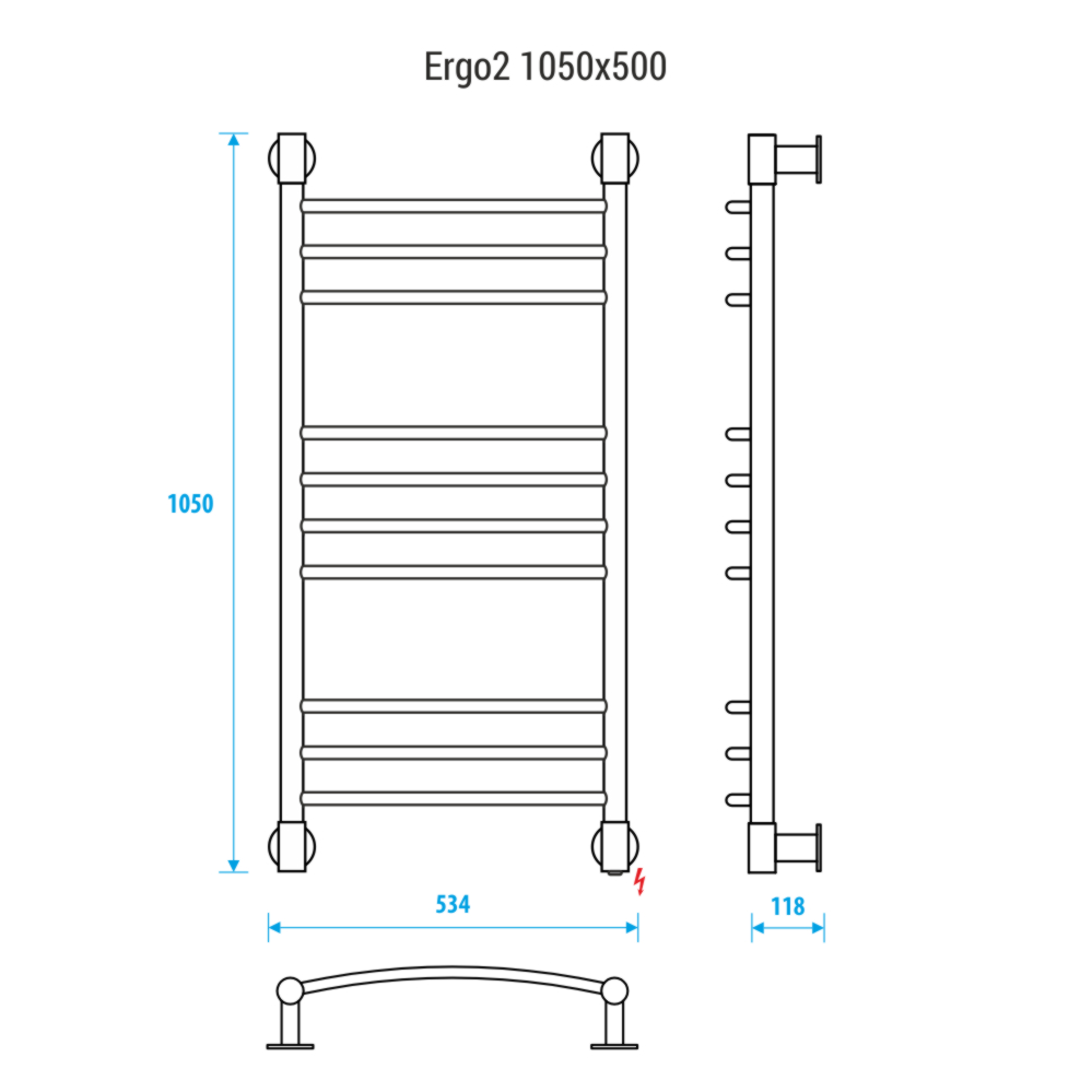Электрический полотенцесушитель Energy Ergo2 1050х500